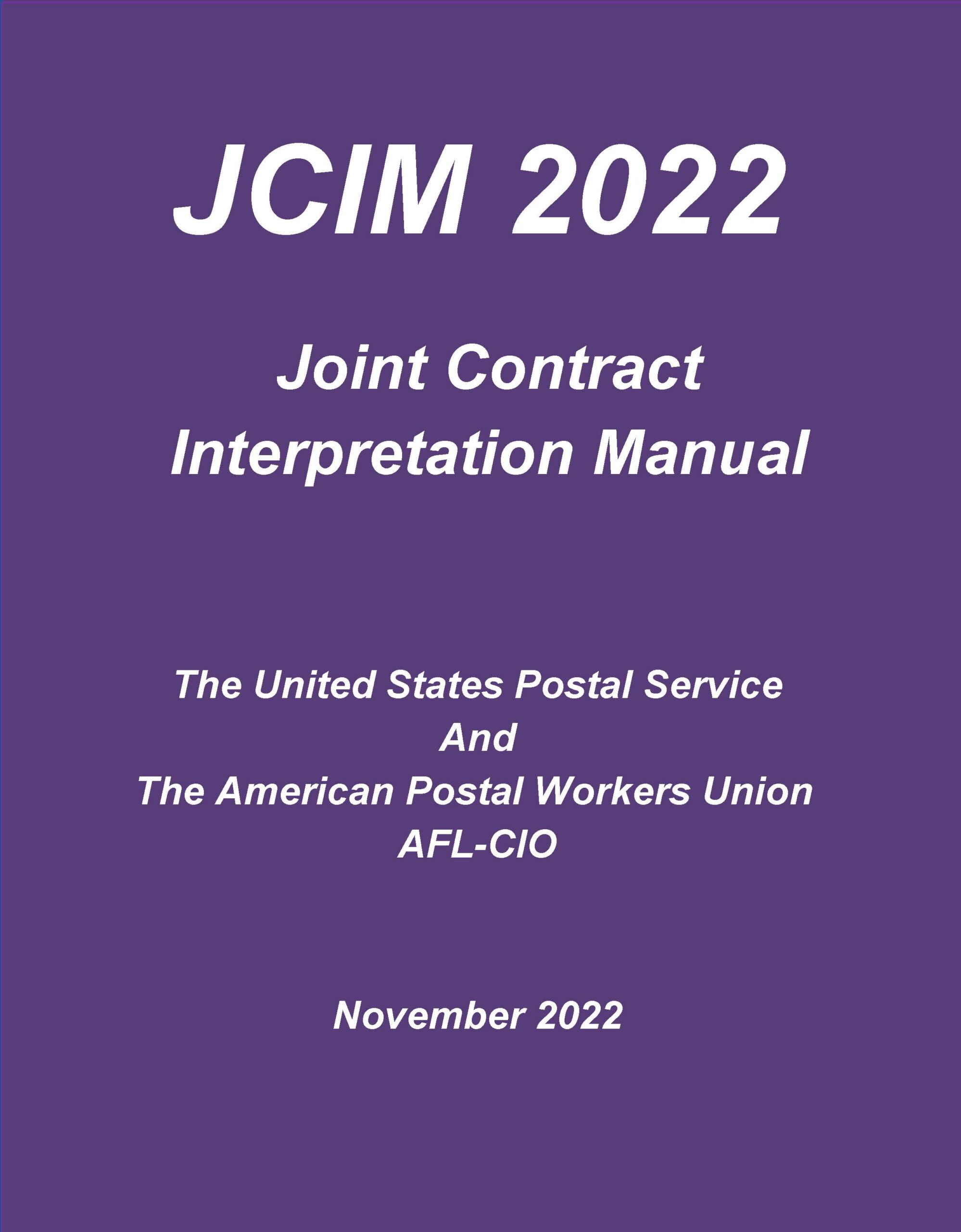 CONTRACT INTERPRETATION MANUAL (CIM) Version 3 by National Postal
